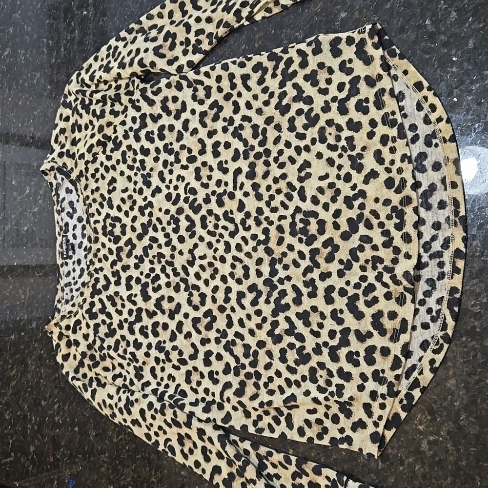 Express long sleeve leopard top